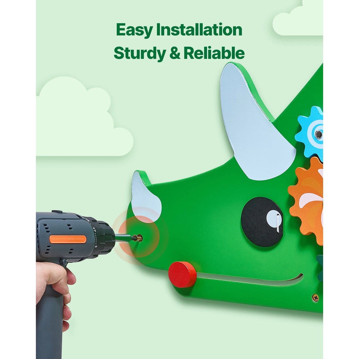 Dinosaur Montessori Activity Wall Panel for Kids