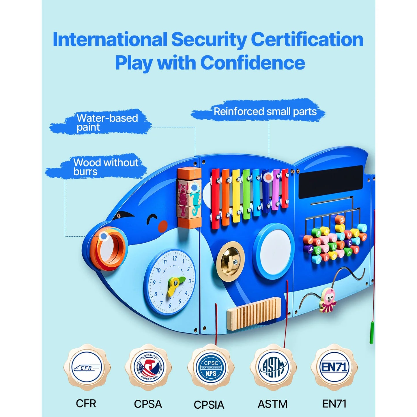 Montessori Activity Wall Panel for Kids – Orca Design